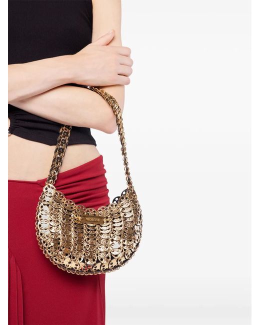 Rabanne Black 1969 Moon Flip Iconic Discs Shoulder Bag