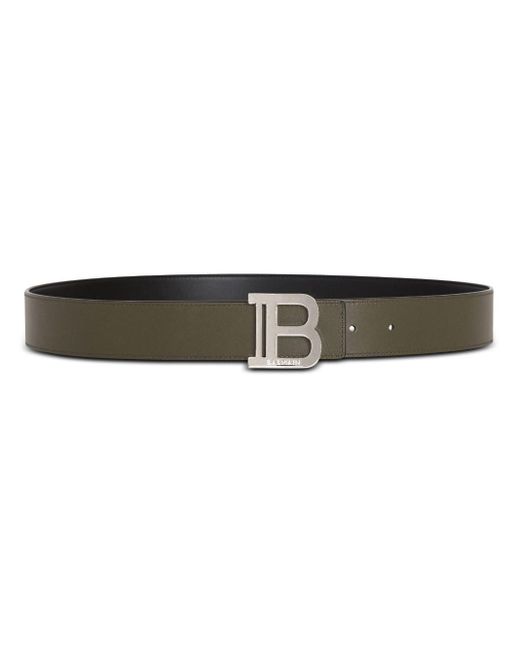 メンズ Balmain B-belt リバーシブル ベルト Black
