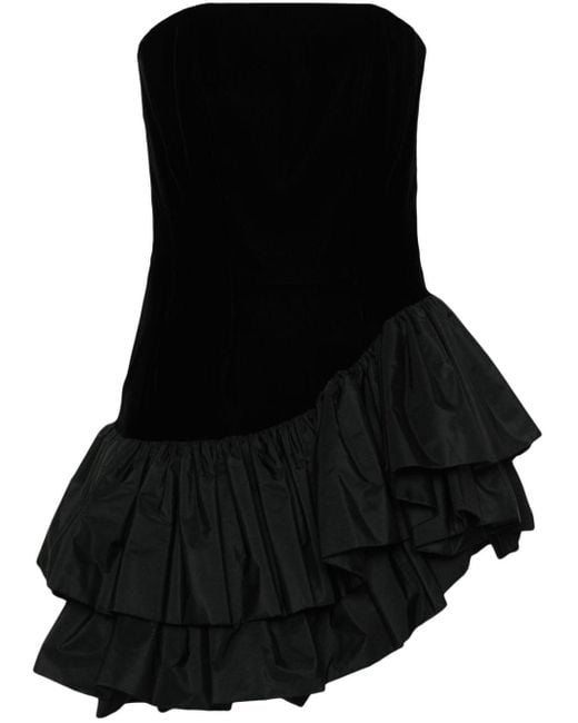 Alexandre Vauthier Mini-jurk Met Ruche Rok in het Black