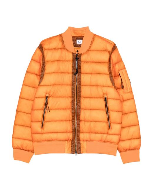 C.P. Company Men's Orange Lens-Detail Padded Jacket