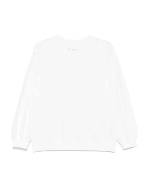 Juvia White Cotton-Blend Sweatshirt