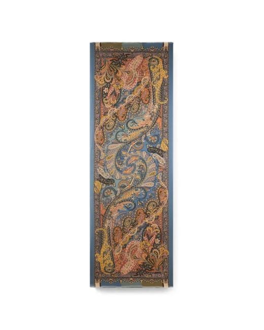 Etro Natural Cashmere And Silk Scarf With Paisley Print for men