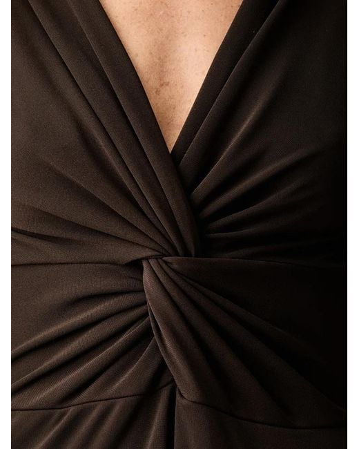 ViCOLO Black Twist-Detail Side-Slit Dress
