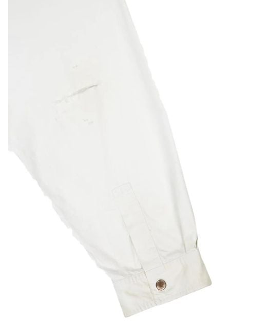 Balenciaga White Two-Pocket Button-Up Shirt for men