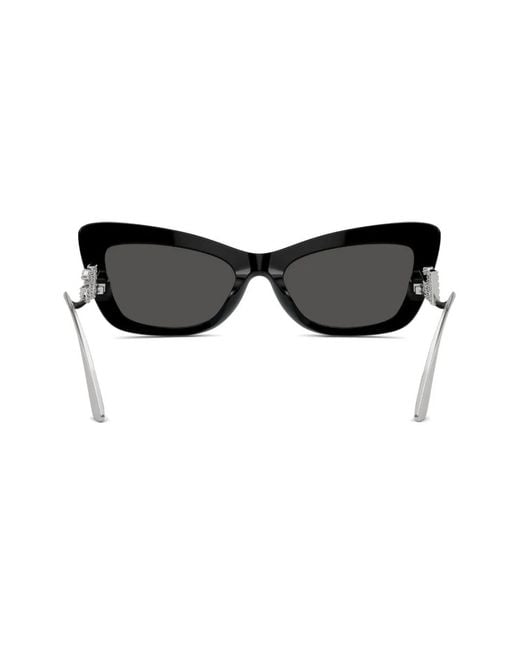Dolce & Gabbana Black Crystal Cat-Eye Sunglasses