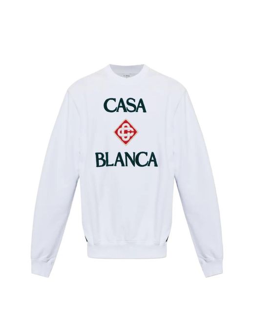 Casablanca White Logo-Embroidered Sweatshirt for men