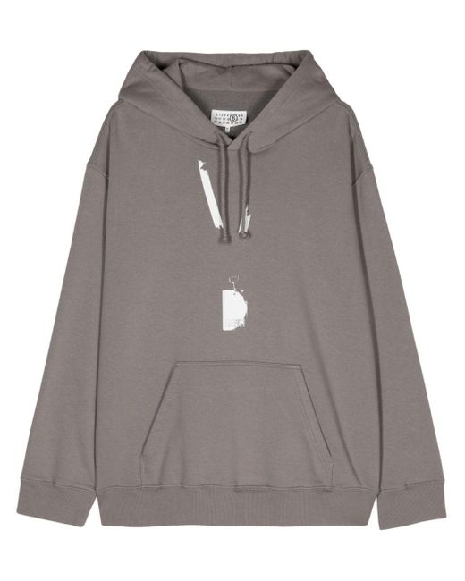 MM6 by Maison Martin Margiela Gray Backstage Pass-print Cotton Hoodie for men