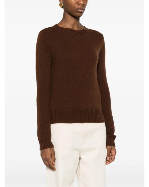 Bompard Brown Round-Neck Sweater