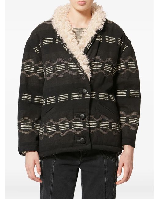 Isabel Marant Black Qayla Patterned Button Jacket