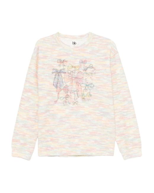 B+ AB White Printed Jumper