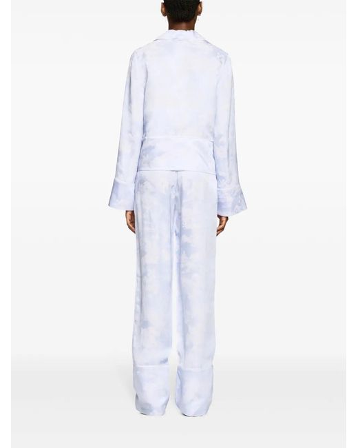 Off-White c/o Virgil Abloh White Fresco-Jacquard Pyjamas Trousers