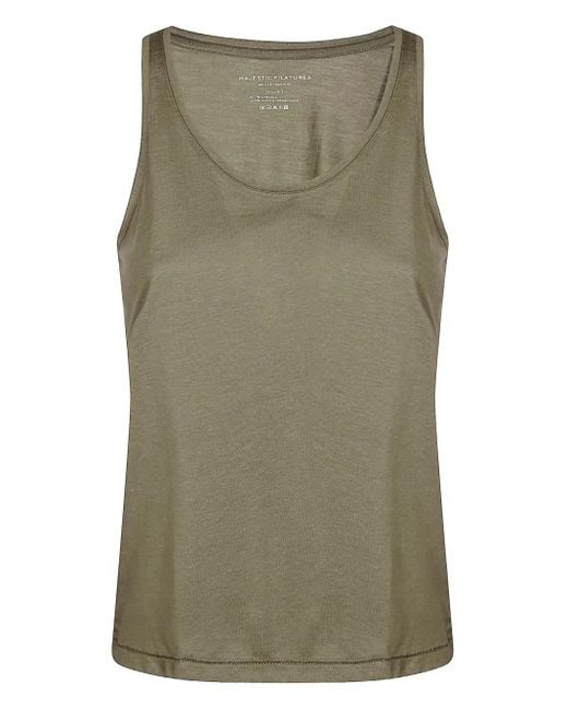 Majestic Filatures Green U-Neck Tank Top