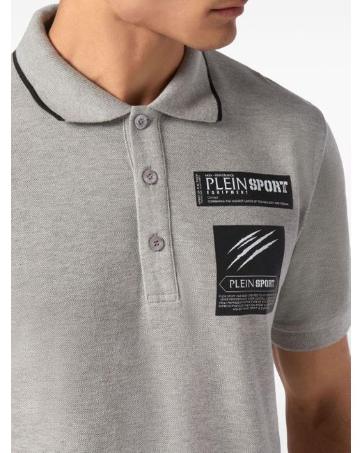 Philipp Plein Poloshirt mit Logo-Print in Gray für Herren