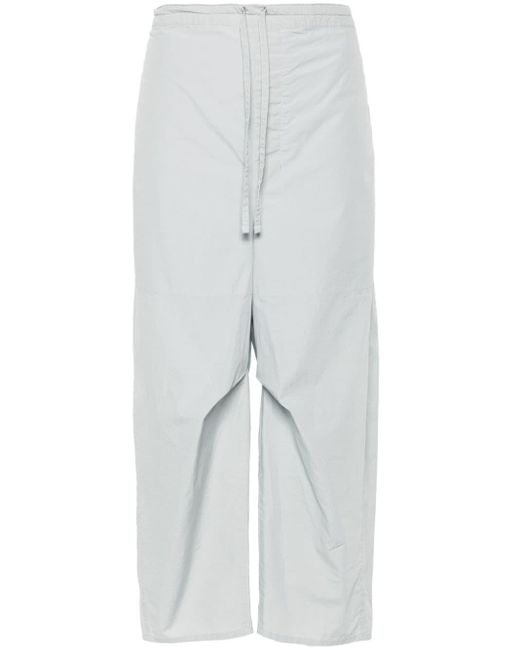 Lemaire White Drawstring-fastening Cropped Trousers