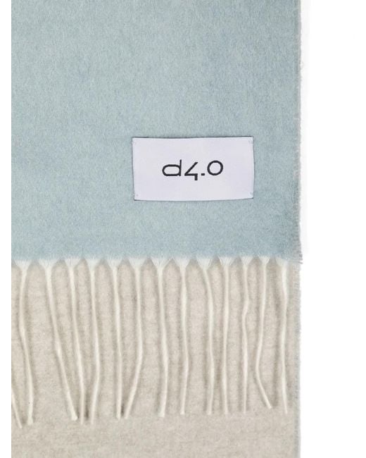 D4.0 Blue Logo-Patch Scarf for men