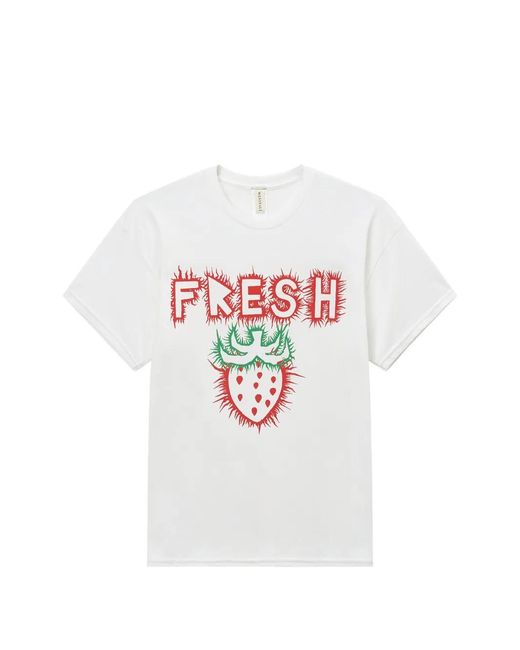 WESTFALL White Strawberry-Print T-Shirt for men