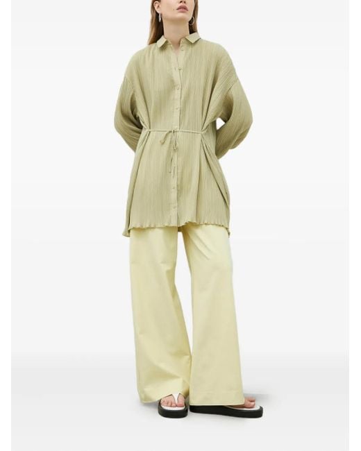 Samsøe & Samsøe Green Pleated Tie Top