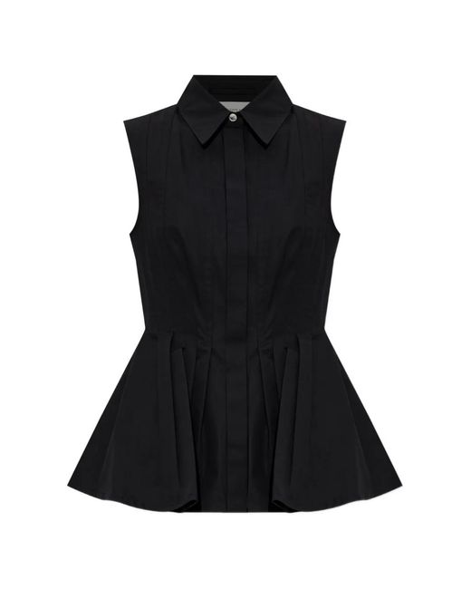 Sportmax Black Certosa Pleated-Detail Shirt