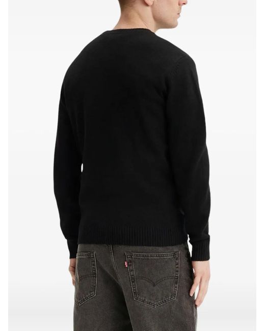Levi's Black Logo-Patch Crew-Neck Sweater for men