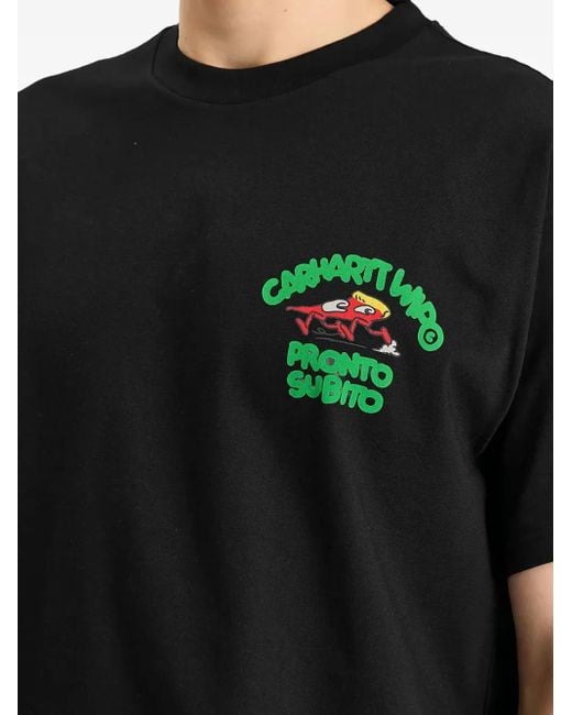 Carhartt Black Crewneck Printed T-Shirt for men