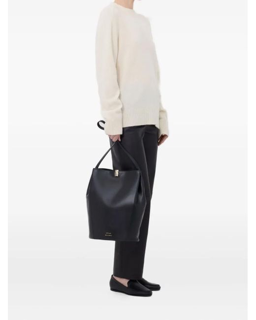 Loulou de Saison White Baltra Ribbed-Hem Cashmere Sweater