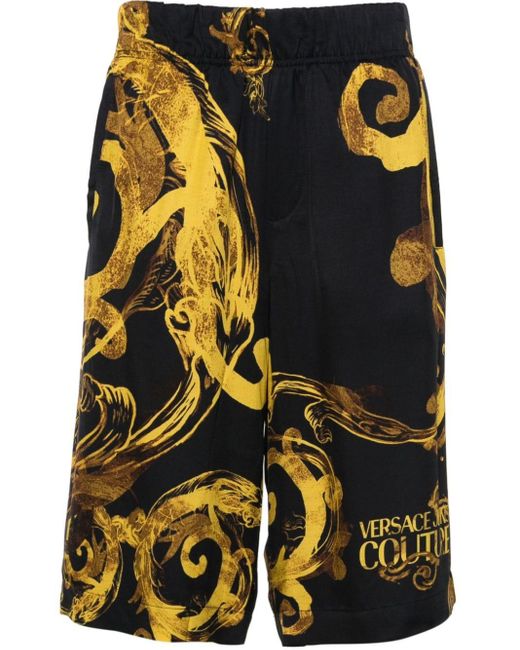 メンズ Versace Watercolour Couture ショートパンツ Black