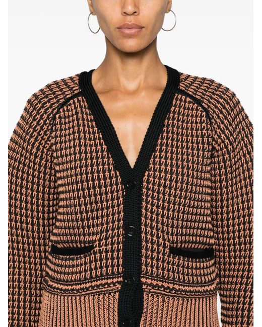3.1 Phillip Lim Brown Bi-color Cropped Cardigan