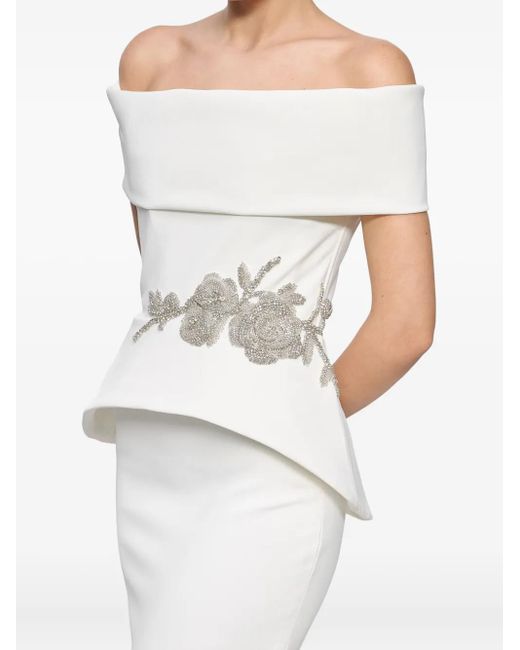 Vestido de fiesta con peplum Ana Radu de color White