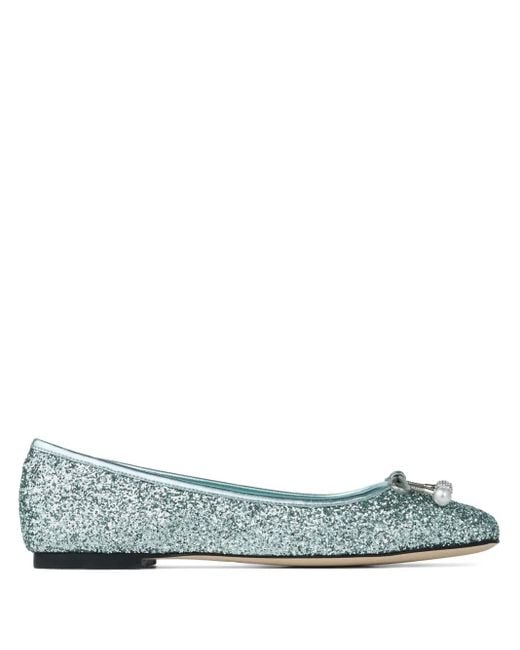 Jimmy Choo Blue Elme Ballerinas