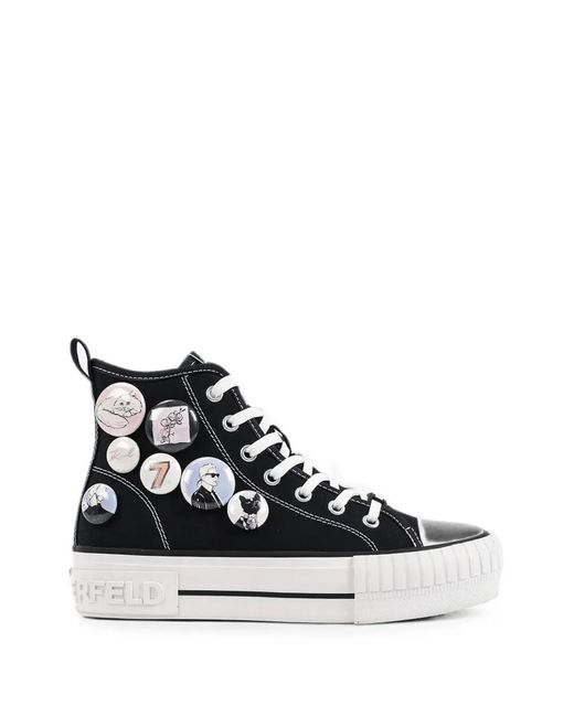 Karl Lagerfeld White Kampus Max Badge-Embellished Sneakers