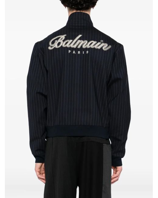 Balmain Black Crystal-Embellished Jacket for men