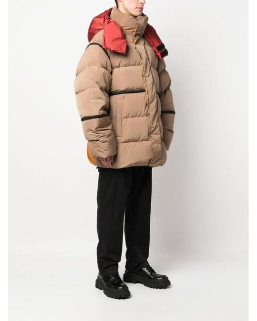 DSquared² Brown Padded-Panel Coat for men