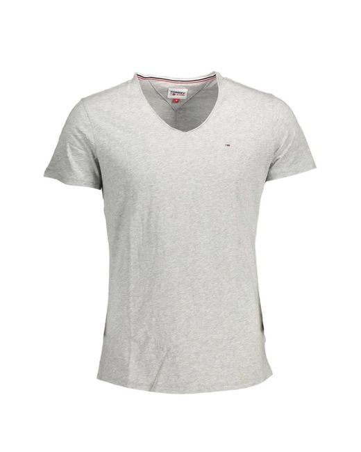 Tommy Hilfiger Gray V-Neck Cotton T-Shirt for men