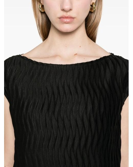 Herno Black Plissé Top