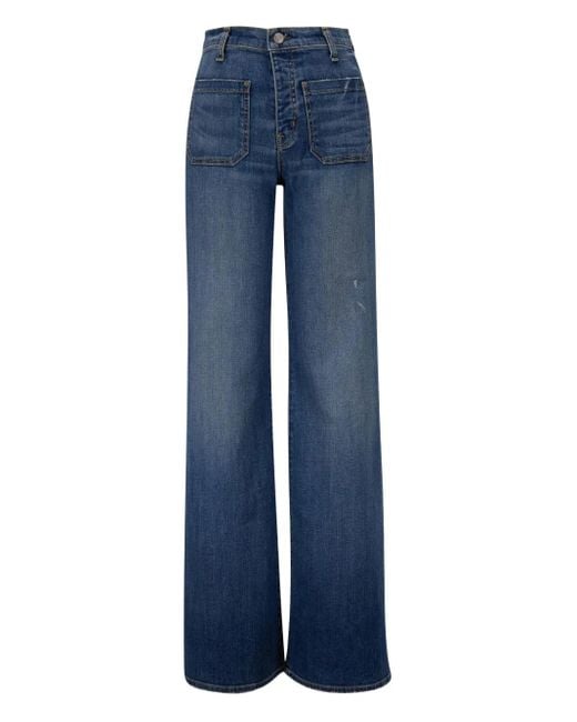 Nili Lotan Patch-pocket Wide-leg Jeans Blue