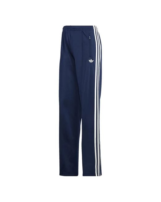 Adidas Blue Three-Stripe Loose Trousers