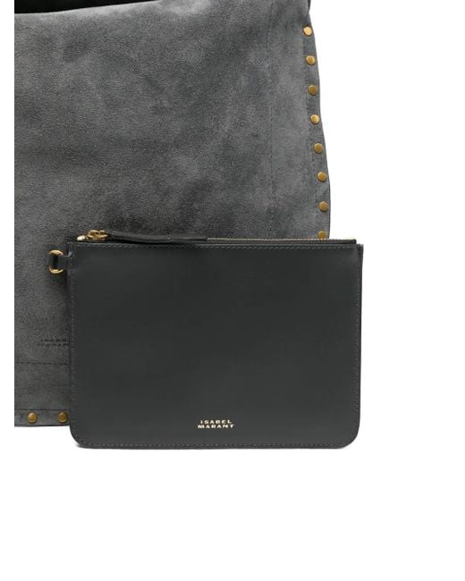 Sac Porté Épaule Oskan En Daim À Détails De Clous Isabel Marant en coloris Black