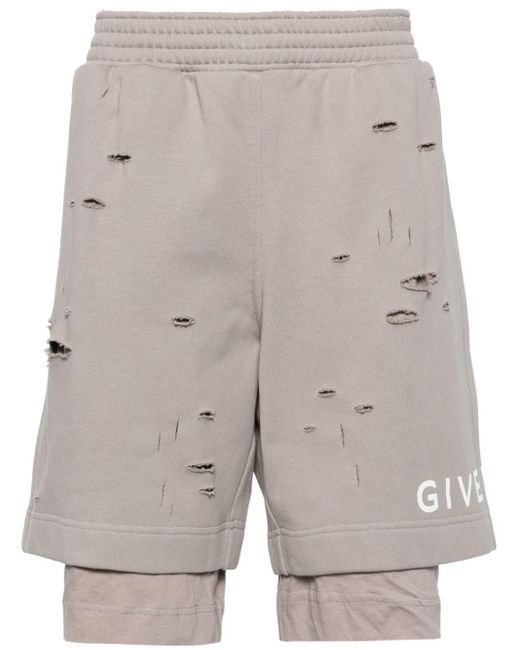 Givenchy Gray Layered Jersey Bermuda Shorts for men