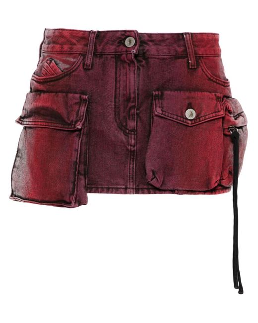 Minijupe en jean à poches cargo The Attico en coloris Red