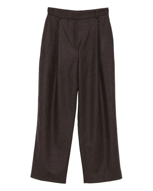 Kiton Gray Pleated Wool Trousers