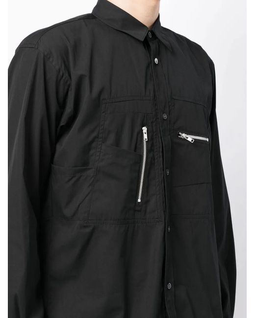 Comme des Garçons Black Button-Down Zip-Detail Shirt for men