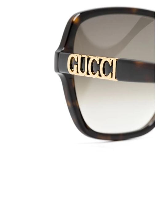 Gucci Brown Oversize Square-Frame Sunglasses