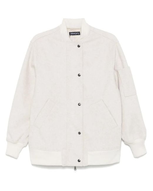 DR. HOPE White Brushed-Effect Bomber Jacket