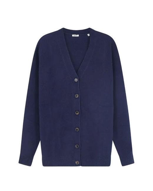 Aspesi Blue Button-Fastening V-Neck Cardigan