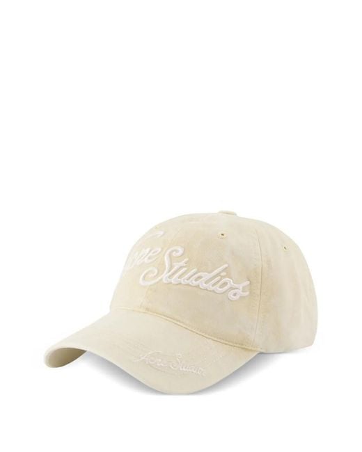 Acne White Logo-Embroidered Cotton Cap