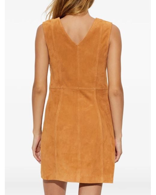Ulla Johnson Orange Horsebit-Detail Leather Dress