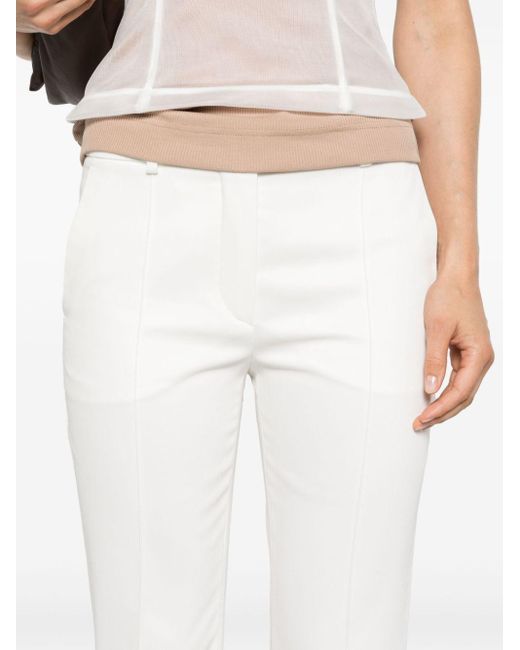 Sportmax White Mid-rise Cropped Trousers