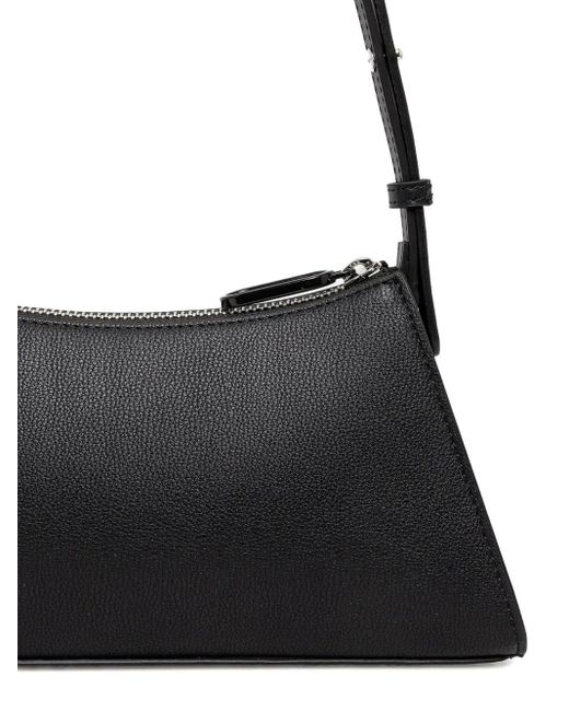 Karl Lagerfeld Black Embossed-Logo Shoulder Bag