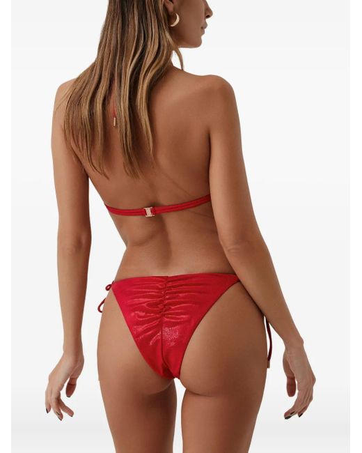 SOFIA ERHAN Red Shimmer Triangle Bikini