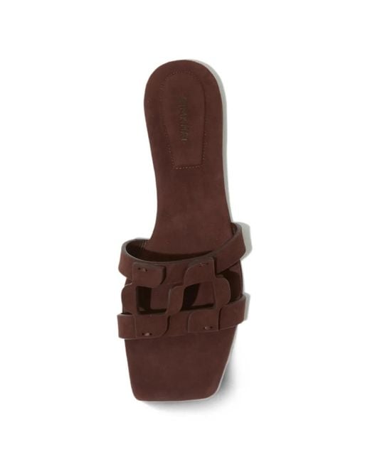 Jonathan Simkhai Brown Monogram Suede Sandals